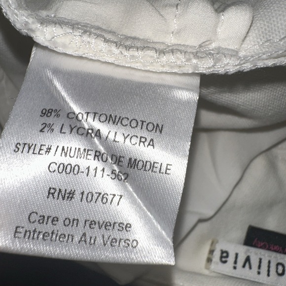 Alice + Olivia Women Size 6 Cotton Zipped Hook and Eye Cuffed Shorts White - Picture 8 of 9